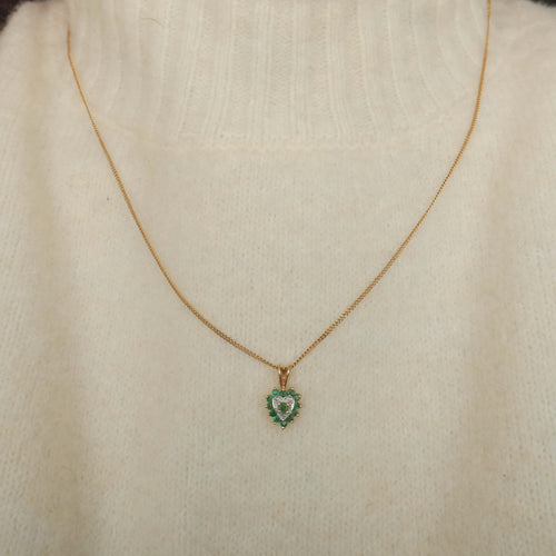 Collier Collier coeur émeraudes or jaune 58 Facettes 2788