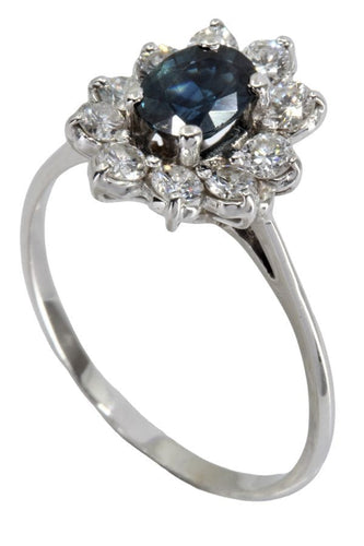 Bague 57 BAGUE MARGUERITE SAPHIR ET DIAMANTS 58 Facettes 048931