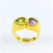 Bague 58 Bague Double Cœur Améthyste Péridot 58 Facettes 20400000613