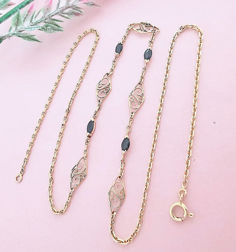 Collier Collier filigrane Saphirs Or Jaune 58 Facettes AA 1582