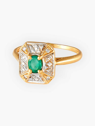 Bague 58.5 Bague Emeraude et Diamants 58 Facettes HS19736