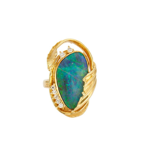 Bague 53 Bague Opale Boulder Diamants 58 Facettes 335.248