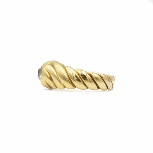 Bague 53 Bague godronnée Or jaune & diamant 58 Facettes 220346