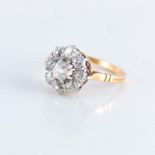Bague Bague marguerite diamants, fin XIXème 58 Facettes 0