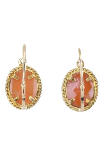 Boucles d'oreilles DORMEUSES OR JAUNE CAMÉES 58 Facettes 077711