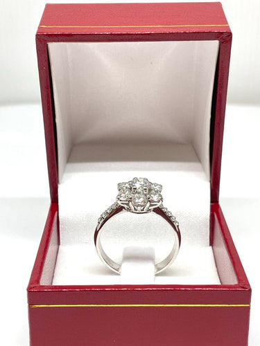 Bague Bague Marguerite or blanc diamants 58 Facettes