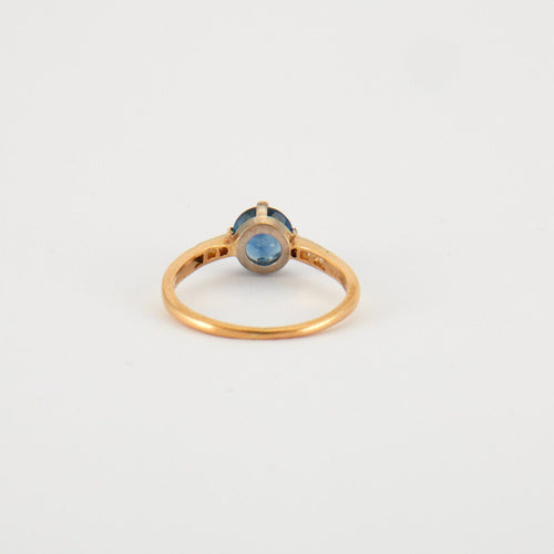 Bague 50 Bague saphir diamant or jaune platine 58 Facettes