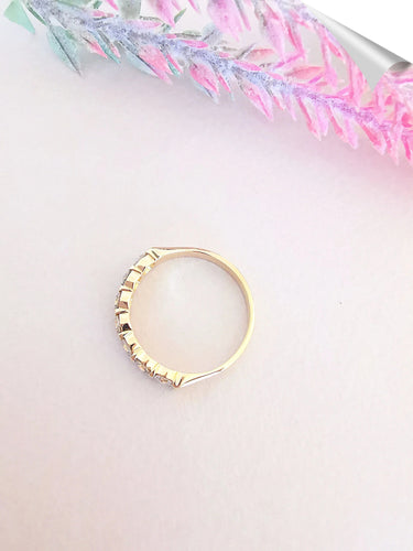 Bague Bague Demi Alliance Diamants Or Jaune 58 Facettes AB 1084