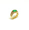 Bague Bague or jaune émeraude ovale et diamants 58 Facettes