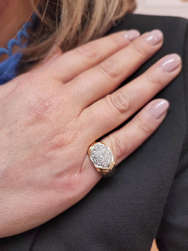 Bague 54 Bague jonc pavée diamants 58 Facettes Bag.DV-23.VIG.