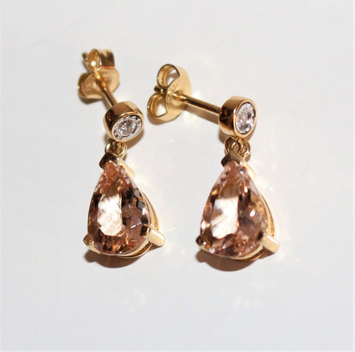 Boucles d'oreilles Boucles d'oreilles morganites et diamants 58 Facettes 475
