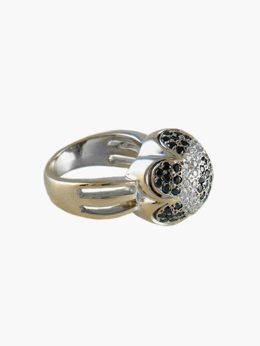 Bague Bague Diamants blancs et Diamants noirs 58 Facettes