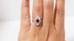 Bague Bague marquise platine rubis ovale et diamants 58 Facettes 31154