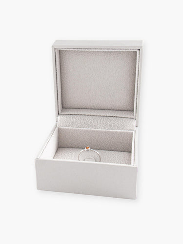 50 Bague Solitaire Saphir Orange et Or Blanc 58 Facettes
