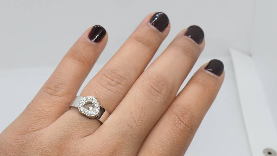 Bague Bague Chopard Happy Diamond or blanc 58 Facettes