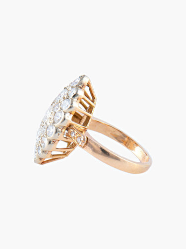 Bague Bague Marquise Or Jaune Diamants 58 Facettes