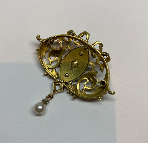 Collier Collier Art Nouveau Diamants Email Perles 58 Facettes