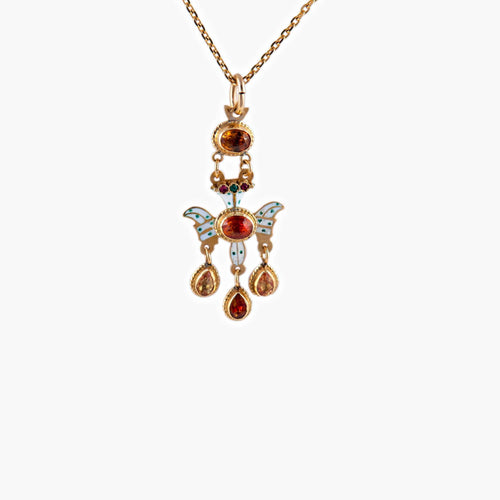 Collier Collier Pendentif Saint-Esprit Email Citrines 58 Facettes