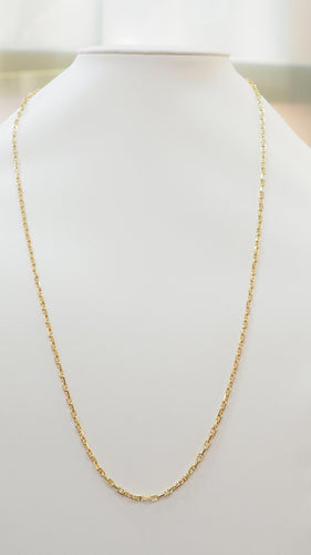 Collier 70cm Sautoir maille marine limée en or jaune 58 Facettes 32468