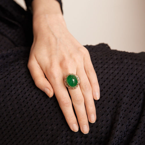 Bague 57 Bague Boule Emeraude 58 Facettes 324.109