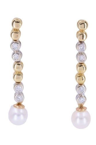 Boucles d'oreilles BOUCLES D'OREILLES PENDANTES PERLES DIAMANTS 58 Facettes 075761