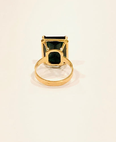 Bague Bague tourmaline verte en or jaune 58 Facettes