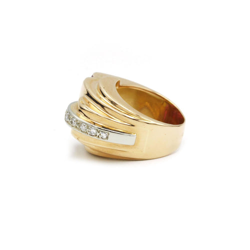 Bague 52 Bague TANK en Or jaune, diamants & rubis 58 Facettes 220044SP
