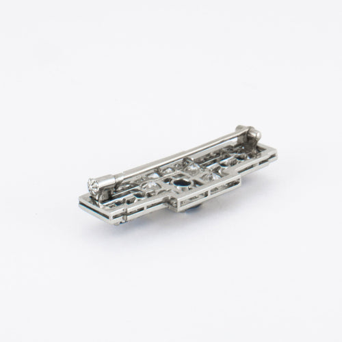 Broche Broche Art Déco Saphirs Diamants 58 Facettes