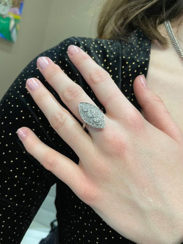 Bague MARQUISE DIAMANTS STYLE ART-DÉCO 58 Facettes 061211