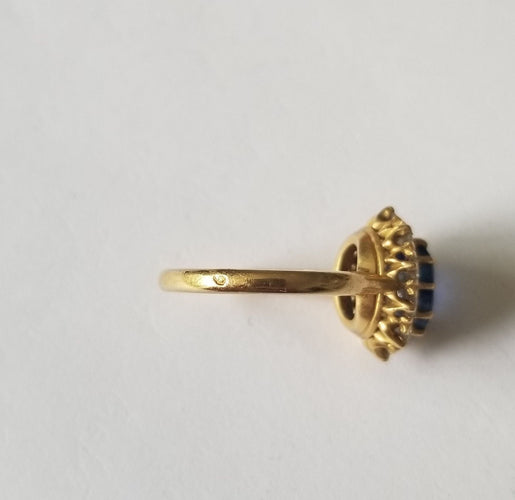 Bague 52 Bague Pompadour Or jaune Saphir Diamants 58 Facettes