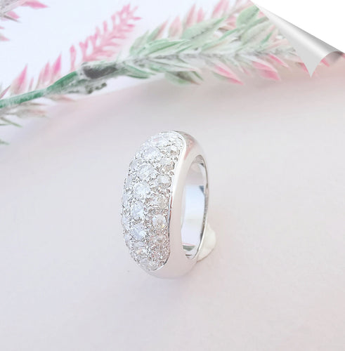Bague 52.5 Bague Jonc Diamants Or Blanc 58 Facettes AA 1532