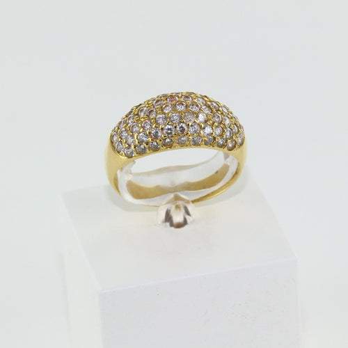 Bague Bague boule pavage en or jaune 58 Facettes