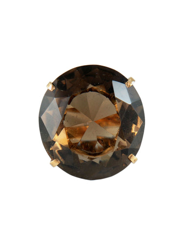 Bague 53 Bague Quartz fumé rond 58 Facettes
