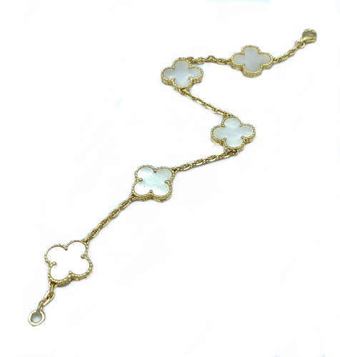 Bracelet Van Cleef & Arpels. Bracelet Alhambra Vintage or jaune et nacre 58 Facettes