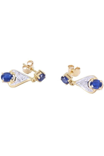 Boucles d'oreilles BOUCLES D'OREILLES PENDANTES SAPHIRS ET DIAMANTS 58 Facettes 081761