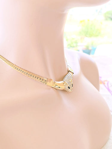 Collier Collier tête de félin Or Jaune 58 Facettes AA 1472