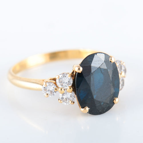Bague 53 Bague Saphir 6 Diamants 58 Facettes 8397
