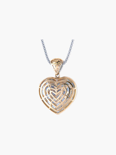 Collier Pendentif Coeur Saphirs sur chaîne Or blanc 58 Facettes