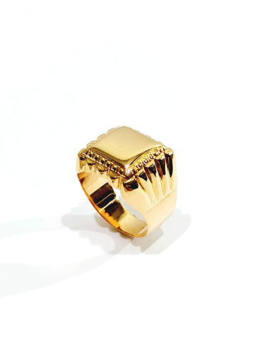 Bague 50.5 Chevalière Or Rose 58 Facettes