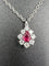Pendentif CARL BUCHERER - Pendentif Or blanc Rubis Diamants 58 Facettes