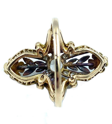 Bague Bague Art Nouveau or et diamants 58 Facettes