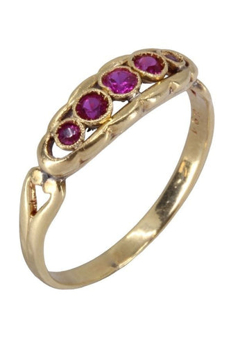 Bague 55 BAGUE JARRTIÈRE ANCIENNE RUBIS 58 Facettes 067611