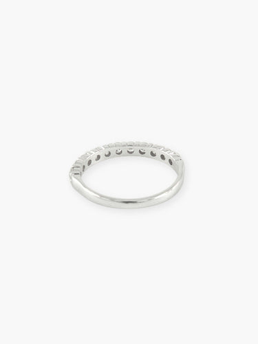 Bague 52 ALLIANCE DEMI TOUR EN OR BLANC ET DIAMANTS 58 Facettes 160019
