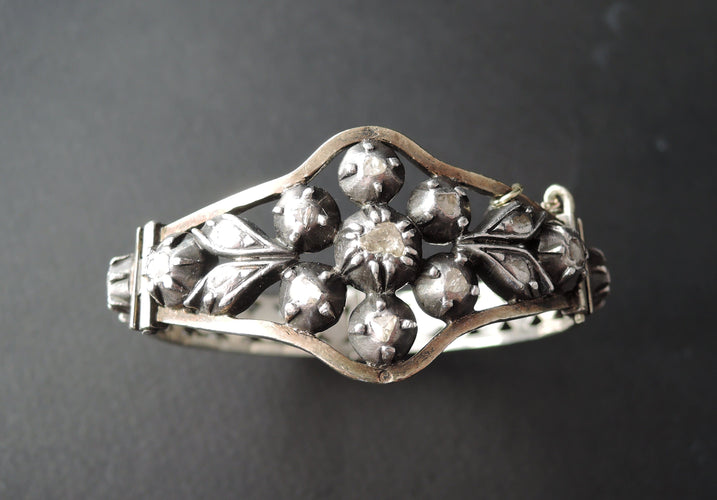 Bracelet Bracelet Argent Diamants Taillés En Rose 58 Facettes 349913