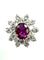 Bague 54 BUCHERER. Bague vintage or blanc, rubis et diamants 58 Facettes