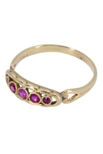 Bague 55 BAGUE JARRTIÈRE ANCIENNE RUBIS 58 Facettes 067611