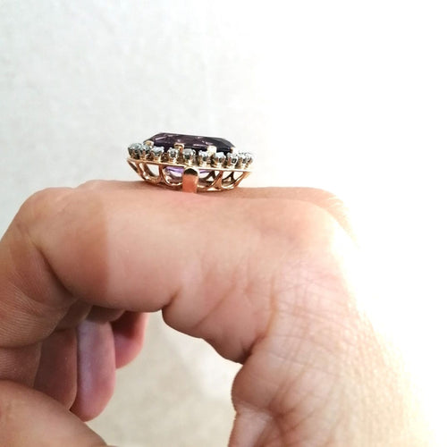 Bague Bague vintage améthyste diamants 58 Facettes 2547