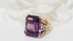 Bague 56 Bague vintage or rose et platine, améthyste et diamants 58 Facettes 31800