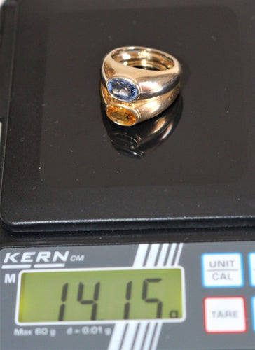 Bague POIRAY - Bague double jonc or blanc or jaune saphirs 58 Facettes 393