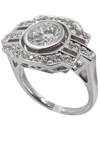 Bague BAGUE DIAMANTS STYLE ART-DÉCO 58 Facettes 038721